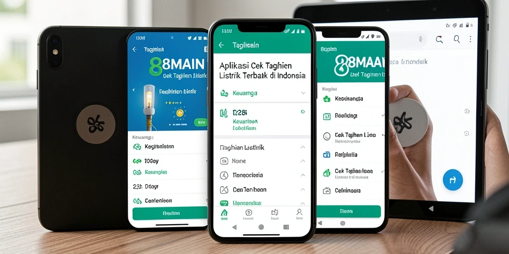Gambaran antarmuka aplikasi 88MAIN untuk cek tagihan listrik.
