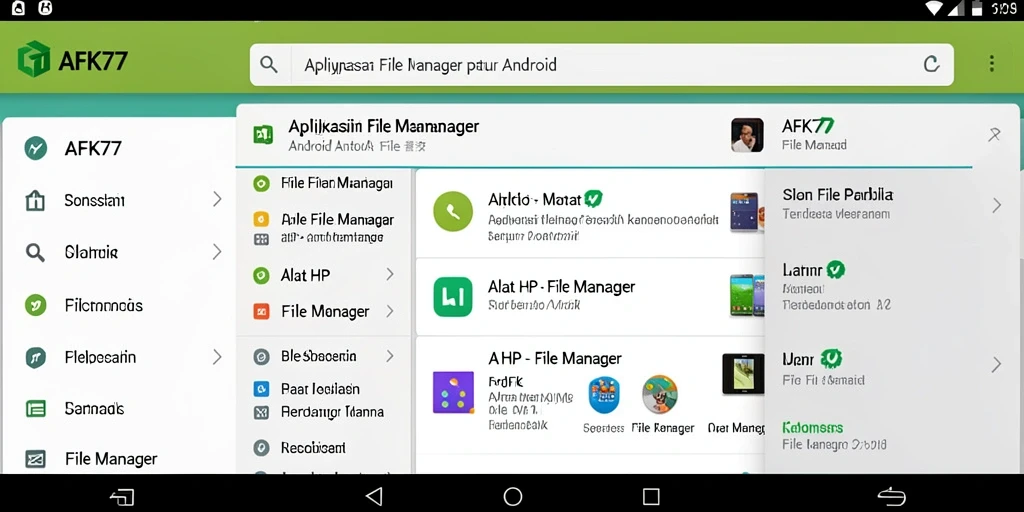 Antarmuka AFK77 dengan fitur pengelolaan file yang intuitif.