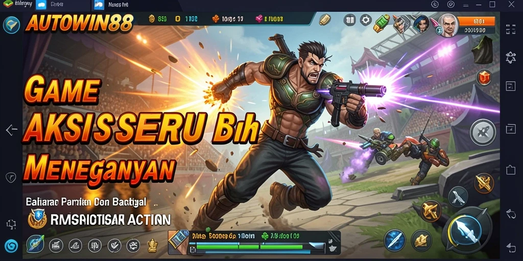 Tampilan antarmuka AUTOWIN88 saat bertarung di arena aksi.
