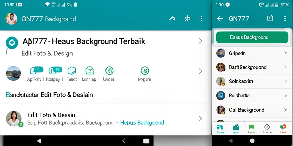 Tampilan antarmuka aplikasi GN777 saat menghapus latar belakang foto.