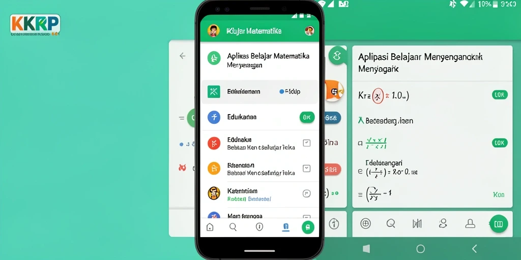 Tampilan antarmuka aplikasi KKRP untuk belajar matematika.