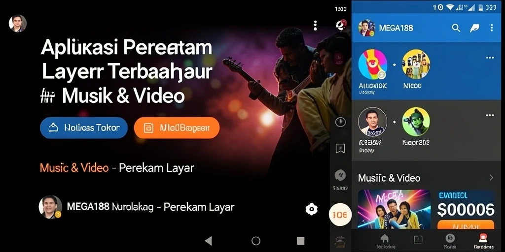 Antarmuka MEGA188 yang sederhana saat merekam layar.