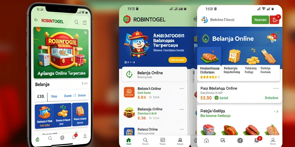 Tampilan antarmuka aplikasi ROBINTOGEL untuk belanja online.