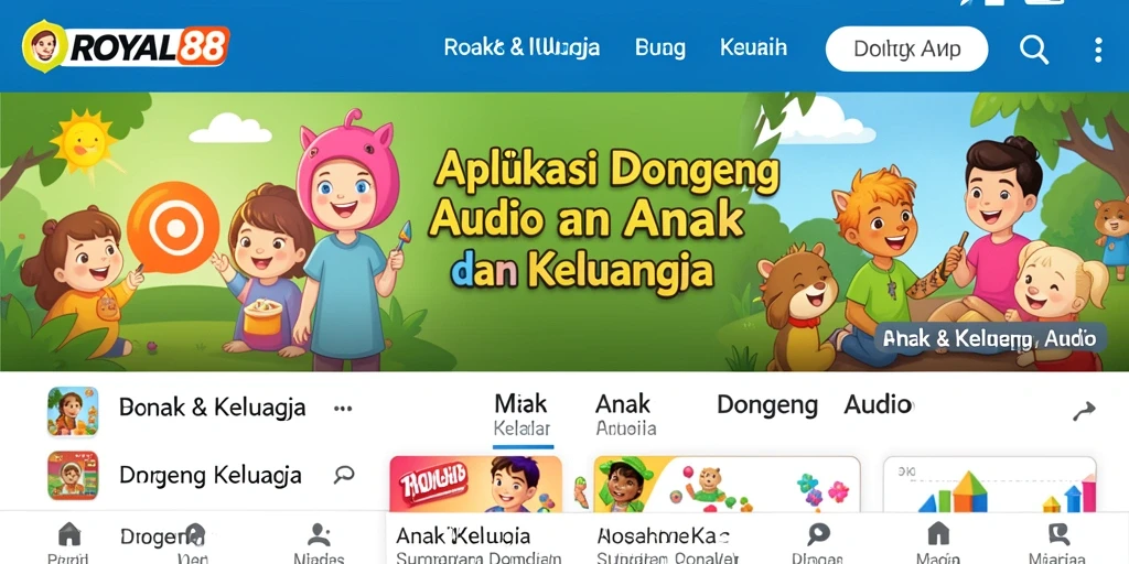 Antarmuka sederhana dan menarik untuk aplikasi Dongeng Audio.