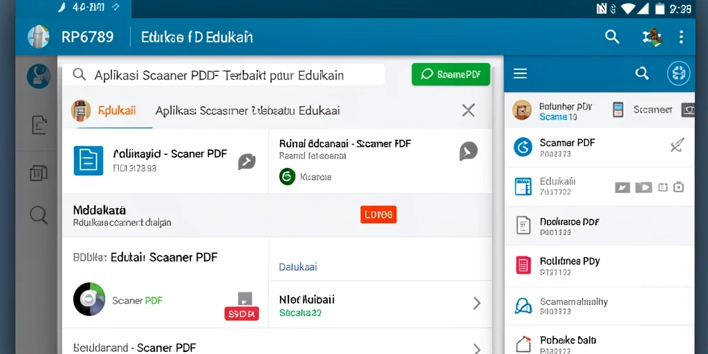 Antarmuka sederhana dan fungsional dari aplikasi Scanner PDF RP6789.