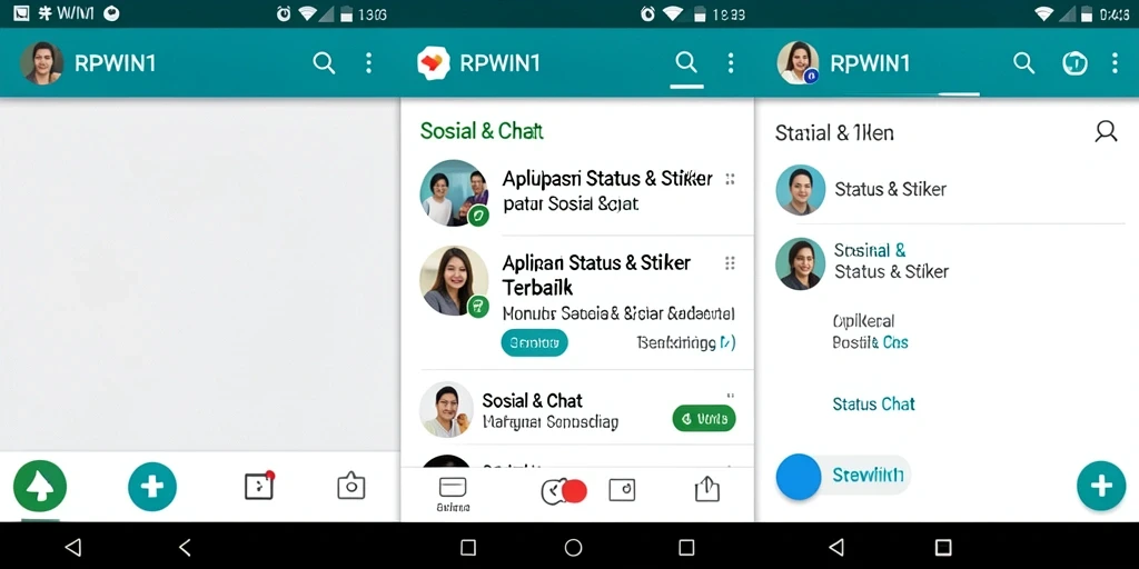 Antarmuka aplikasi RPWIN1 dengan berbagai stiker menarik.